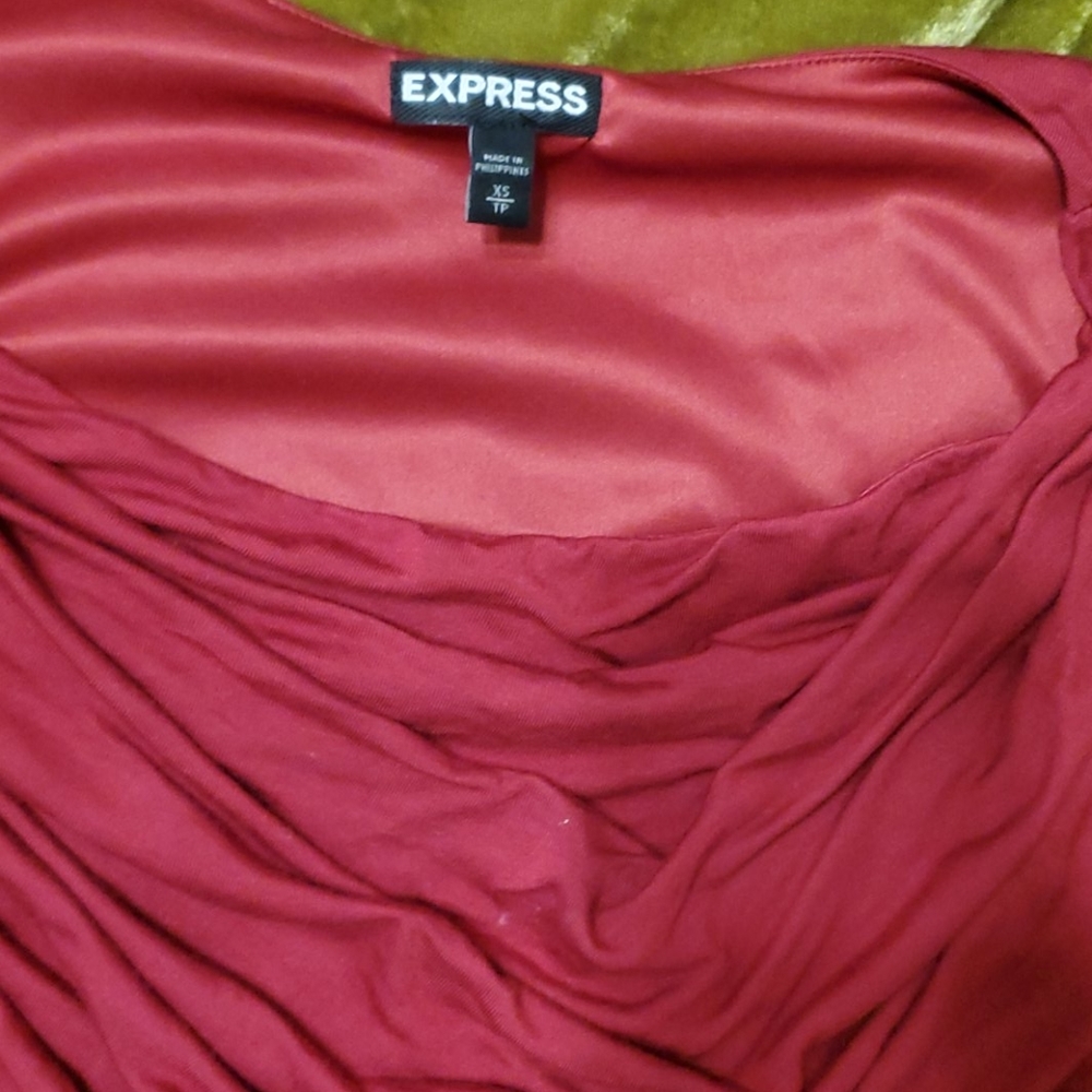 Brick Red Ruched Blouse - Picture 2 of 3